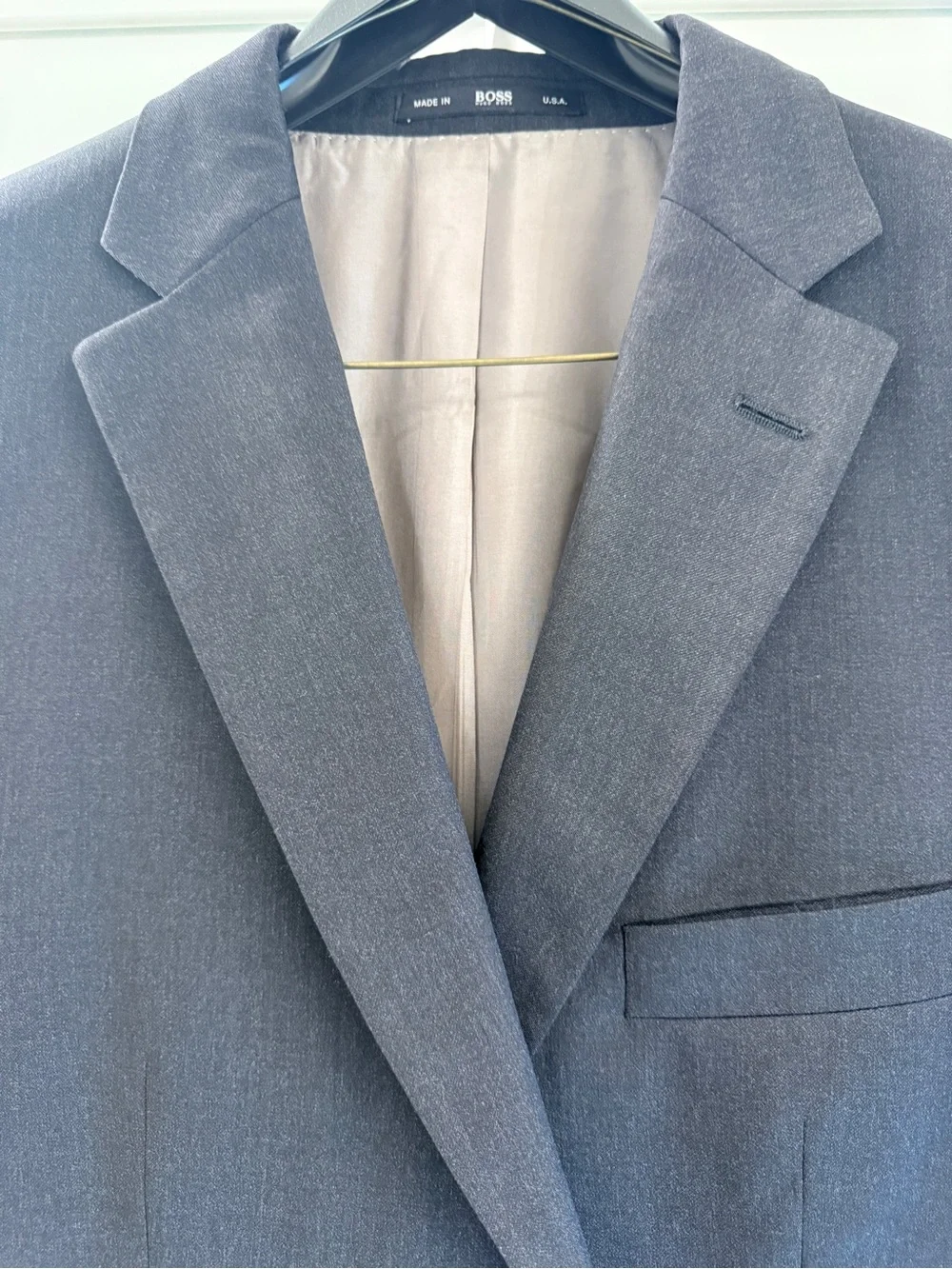 Hugo Boss Pasolini Movie US Blazer Mens 40R Charcoal Gray Super 100 Wool Jacket